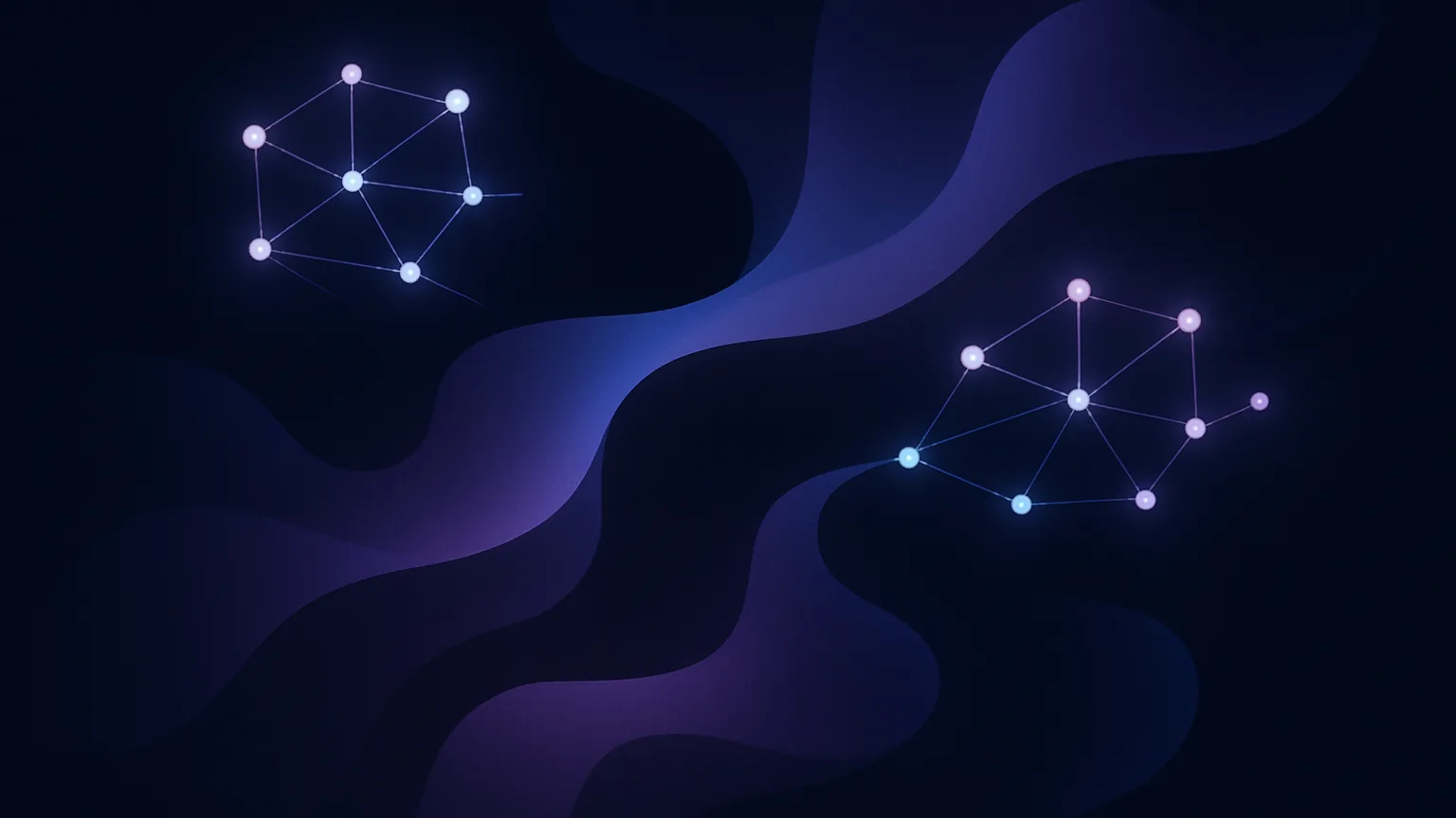 Abstract dark navy and indigo illustration representing switching between note-taking apps