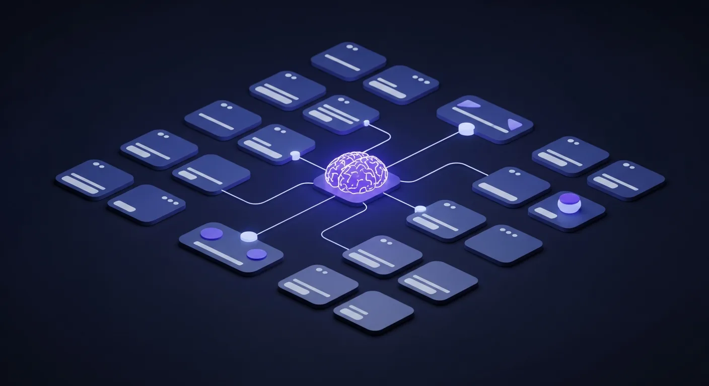 PKM tools 2026 shown as a central brain node linked to twelve personal knowledge management app tiles in a grid